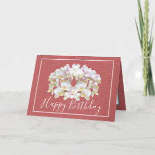 Blommigt Bouquet White Orchids Chic Blommigt Birth Kort