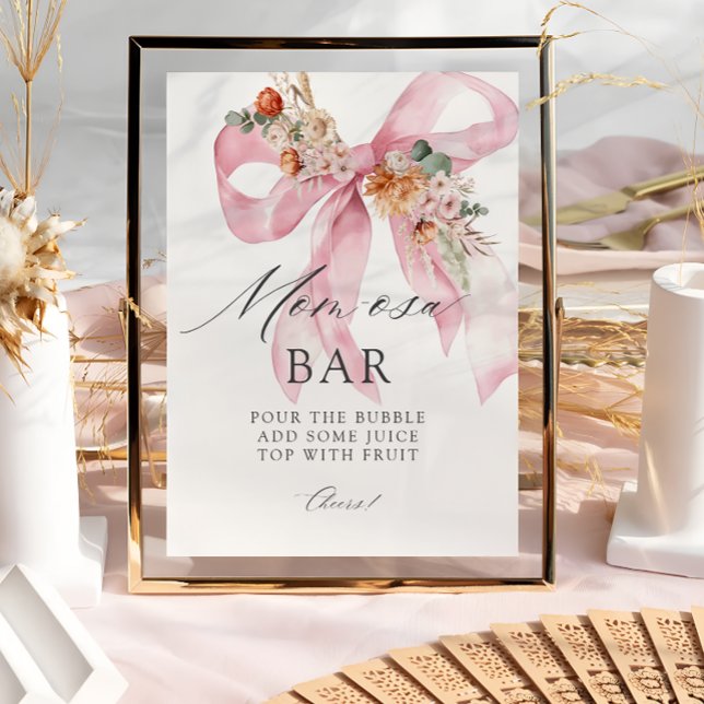 Blommigt Bow Baby i Bloom Baby Shower Mamma-osa Pu Poster (Skapare uppladdad)