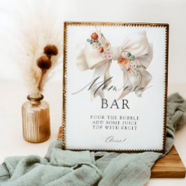 Blommigt Bow Baby i Bloom Baby Shower Mamma-osa Pu Poster