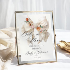 Blommigt Bow Baby i Bloom Baby Shower Välkommen Poster
