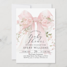 Blommigt Bow Elegant Flower Girl Baby Shower Inbjudningar