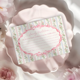 Blommigt Bow Girl Baby Shower Family Traditions Tilläggskort
