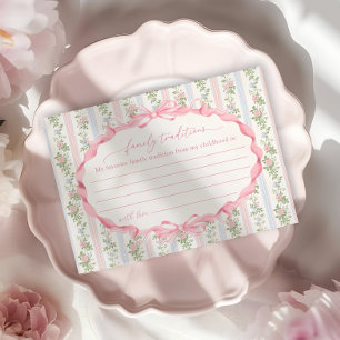 Blommigt Bow Girl Baby Shower Family Traditions Tilläggskort