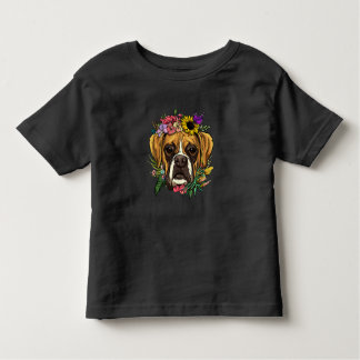 Blommigt Boxer Hund botaniskt växtblomma Boxer T Shirt