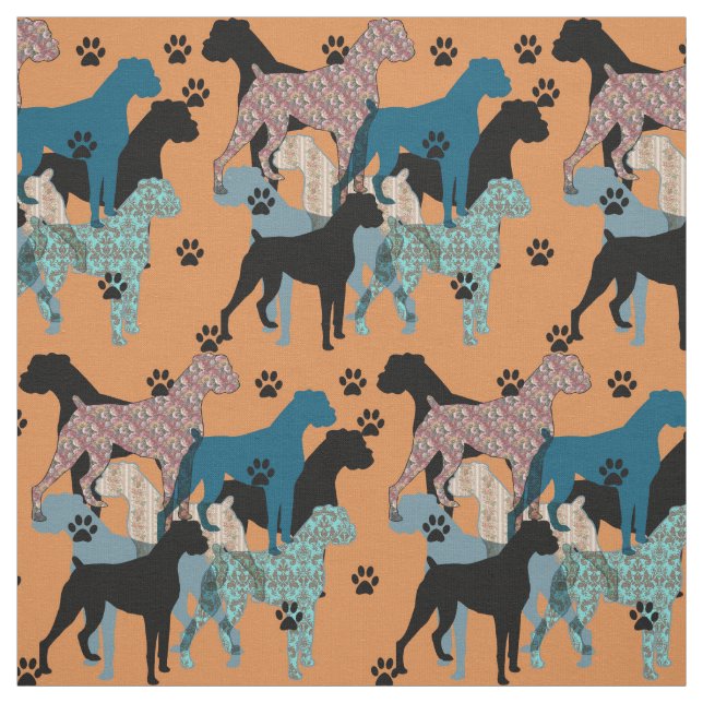 Blommigt Boxer-utskriftsstruktur Tyg (Provkarta)