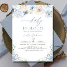 Blommigt Boy Blue Baby i Bloom Baby Shower