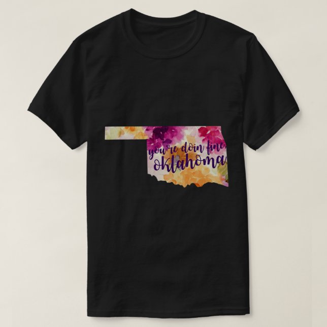 Blommigt Bra Oklahoma T Shirt (Design framsida)