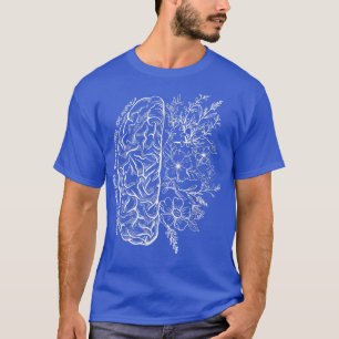 Blommigt Brain Karta Science och Art Neuroscience  T Shirt