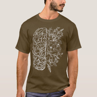 Blommigt Brain Karta Science och Art Neuroscience  T Shirt
