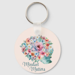 Blommigt Brain Positive Mindset Quote Inspirationa Nyckelring