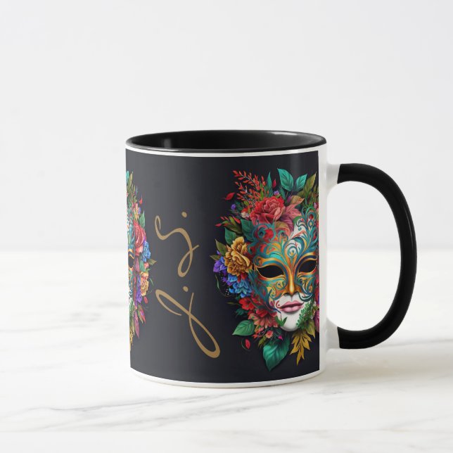 Blommigt Brasiliansk karnivalmask Mugg (Höger)