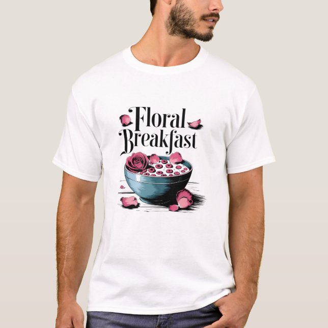 Blommigt Breakfast T Shirt (Framsida)