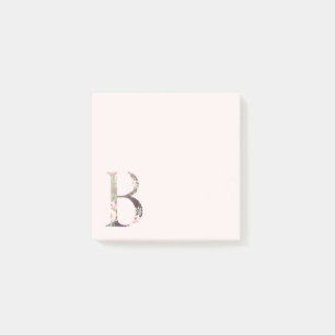 Blommigt Brev "B" monogram post-it-anteckningar Post-it Block