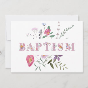 Blommigt Brev Baptism Inbjudningar