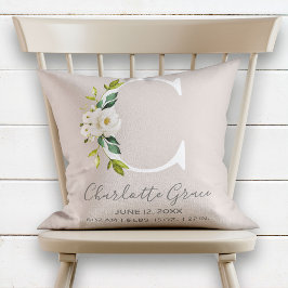  Blommigt Brev C Monogram Baby Kudde