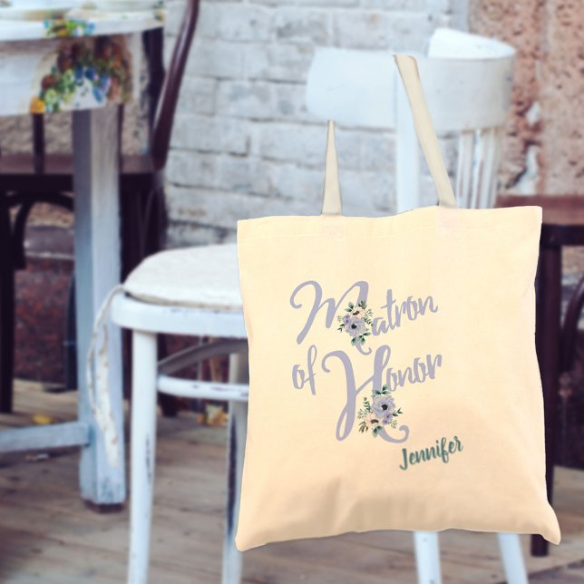 Blommigt Brev Dusty Blue Anpassningsbar Matron of  Tygkasse (Skapare uppladdad)