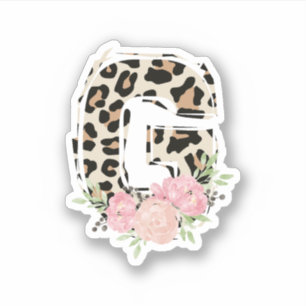 Blommigt Brev G Original Namn Leopard Cheetah Prin Klistermärken