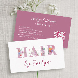 Blommigt Brev Hair Affärskort Visitkort