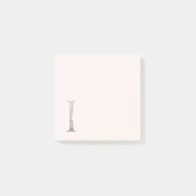 Blommigt Brev I Monogram Notes Post-it Block (Framsida)
