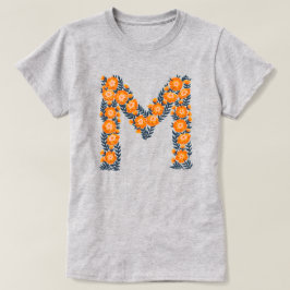 Blommigt brev M-kvinnans grundläggande T-shirt