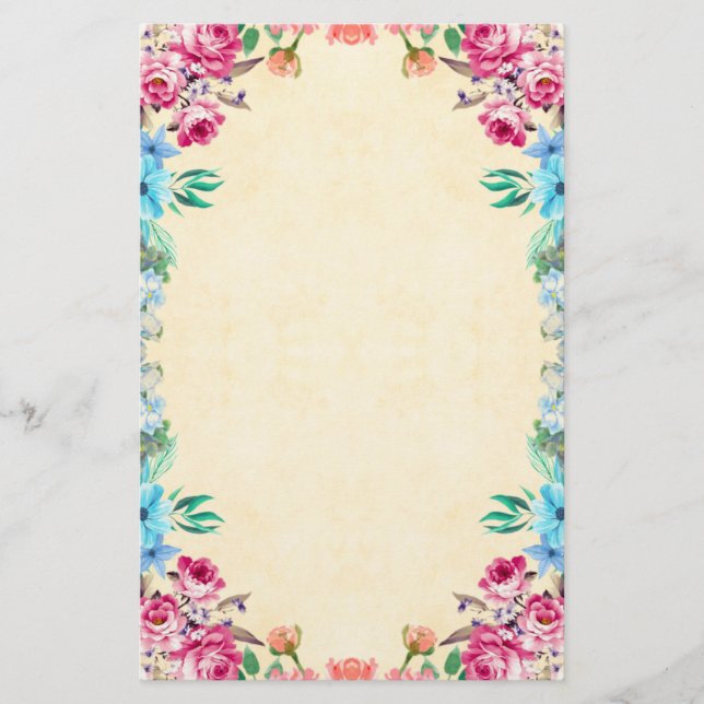 Blommigt Brevpapper (Framsida)