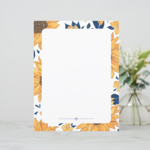Blommigt brevpapper - solrosor