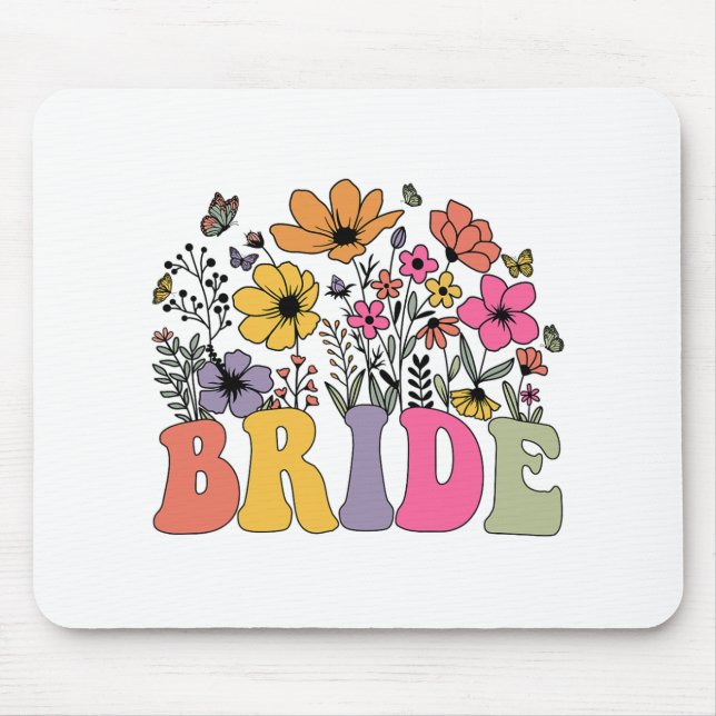 Blommigt Bride Bridesmaid WildblommGroovy Bachelo Musmatta (Framsidan)