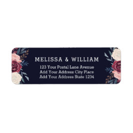 Blommigt Bride Groom Bröllop Returadress Etikett