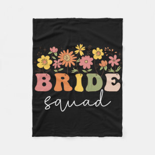 Blommigt Bride Squad Wildblomma Bröllop Bacheloret Fleecefilt