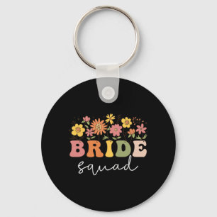 Blommigt Bride Squad Wildblomma Bröllop Bacheloret Nyckelring