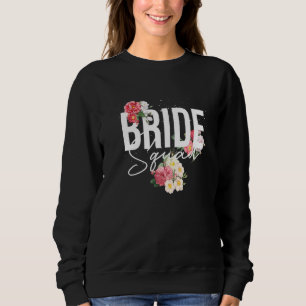Blommigt Bride Squad Women Brudens sida Flowers Br T Shirt