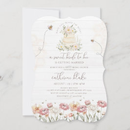 Blommigt Bride to Bee Möhippa Inbjudan