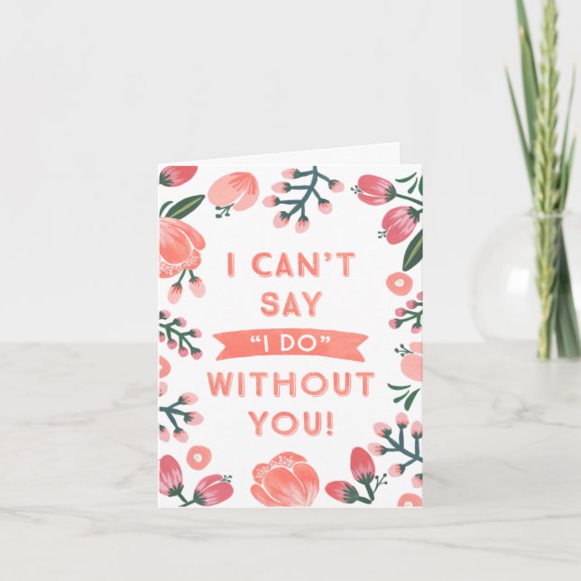 Blommigt Bridesmaid | Bridesmaid Inbjudan (Framsida)