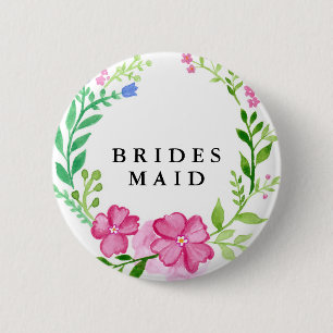 Blommigt Bridesmaid Bröllop Knapp