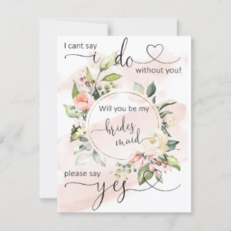 Blommigt Bridesmaid Frieri kort