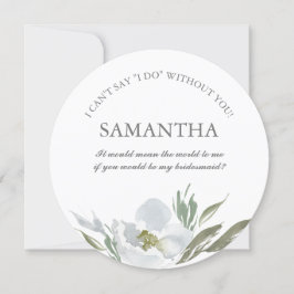 Blommigt Bridesmaid Frieri Vit Grönt för vattenfär Inbjudningar