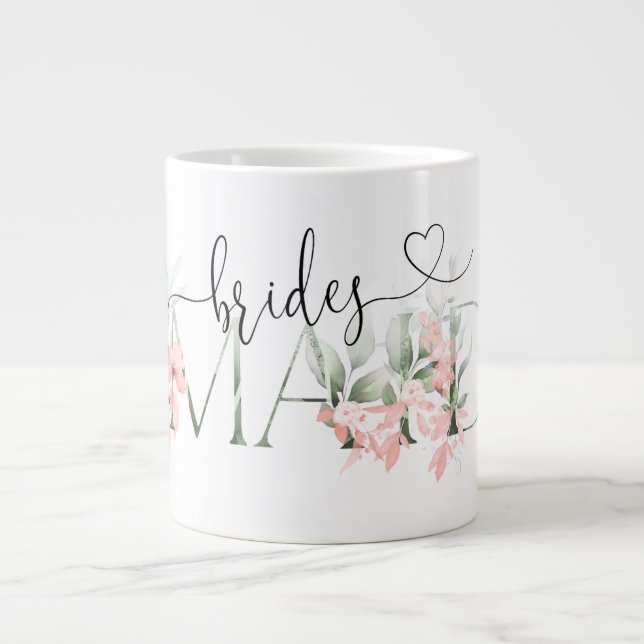 Blommigt Bridesmaid Mugg Bridesmaid Frieri gåvor Jumbo Mugg (Framsidan)