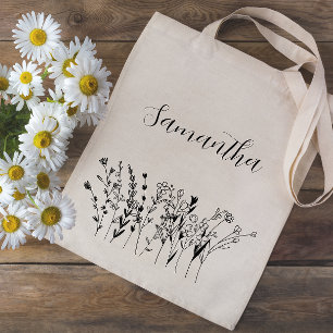 Blommigt Bridesmaid Namn Bachelorette Tygkasse