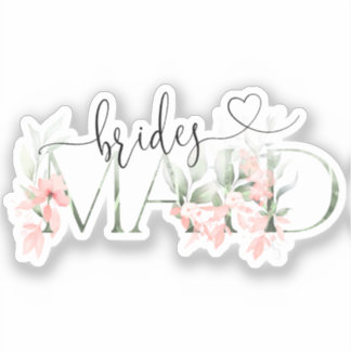 Blommigt Bridesmaid Sticker, Bachelorette Party Gi Klistermärken