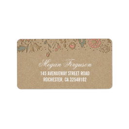 Blommigt Bröllop Adressetikett