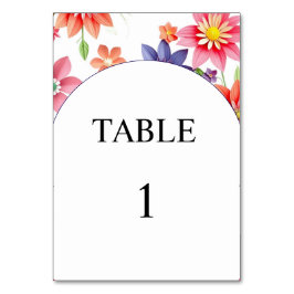 Blommigt bröllop bordsnummer-kort bordsnummer