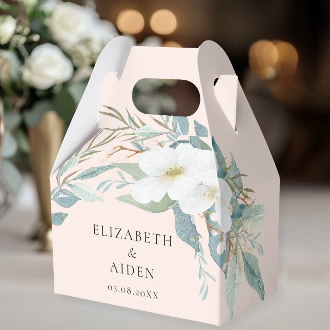 Blommigt, , Bröllop-box Presentaskar (Floral, Greenery, Wedding Box gift box with your name and date.)