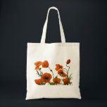 Blommigt Bröllop Bridesmaid Gift Favor Orange Popp Tygkasse<br><div class="desc">Tryckt med söt och färgstark konstnärlig bild av vattenfärgade vallmoblommor i orange i vit bakgrund.</div>
