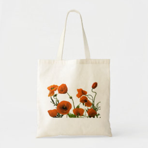 Blommigt Bröllop Bridesmaid Gift Favor Orange Popp Tygkasse