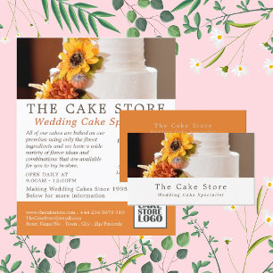 Blommigt Bröllop Cake, Cake Maker, Cake Store, Cak Visitkort