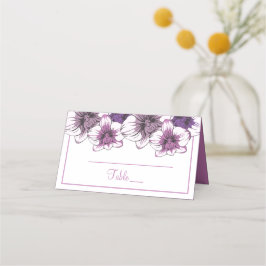 Blommigt Bröllop Escort Lila Orchid Flowers Placeringskort