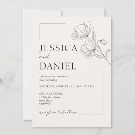 Blommigt Bröllop för elegant Calligraphy Inbjudningar
