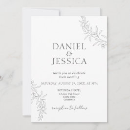 Blommigt Bröllop för elegant Calligraphy Inbjudningar