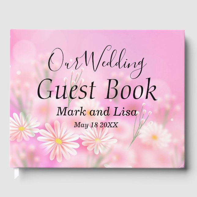 Blommigt Bröllop Guest Bok (Framsida)