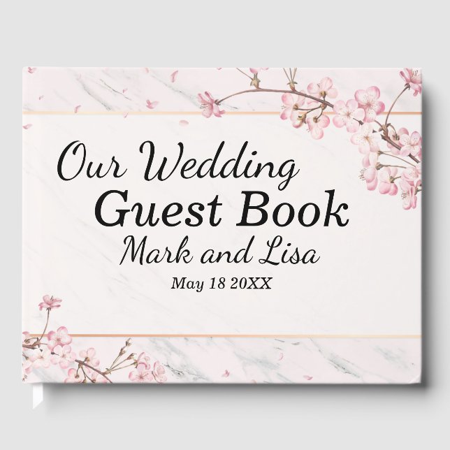 Blommigt Bröllop Guest Bok (Framsida)